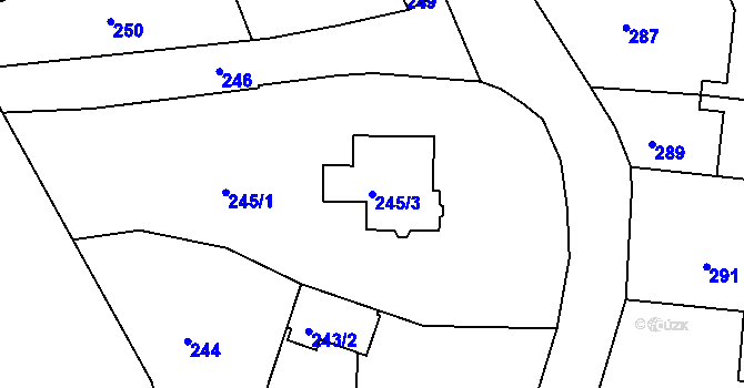Parcela st. 245/3 v KÚ Šenov u Nového Jičína, Katastrální mapa