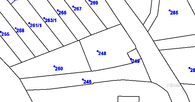 Parcela st. 248 v KÚ Šenov u Nového Jičína, Katastrální mapa