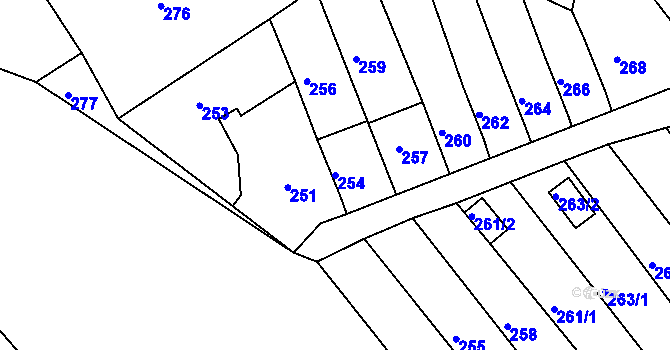 Parcela st. 254 v KÚ Šenov u Nového Jičína, Katastrální mapa