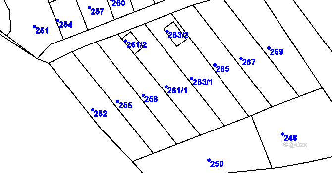 Parcela st. 261/1 v KÚ Šenov u Nového Jičína, Katastrální mapa