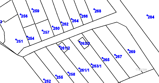 Parcela st. 263/2 v KÚ Šenov u Nového Jičína, Katastrální mapa
