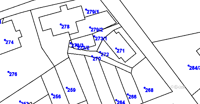 Parcela st. 272 v KÚ Šenov u Nového Jičína, Katastrální mapa