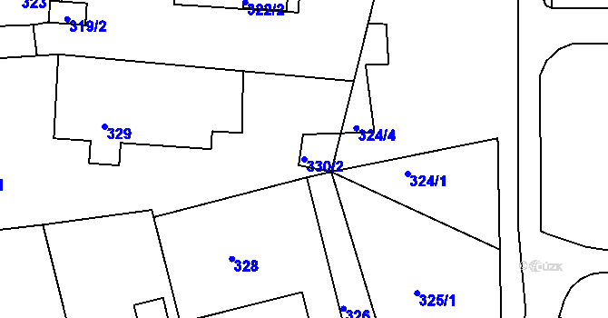 Parcela st. 330/2 v KÚ Šenov u Nového Jičína, Katastrální mapa