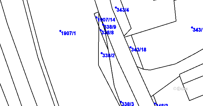 Parcela st. 338/2 v KÚ Šenov u Nového Jičína, Katastrální mapa