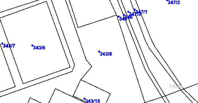 Parcela st. 343/8 v KÚ Šenov u Nového Jičína, Katastrální mapa
