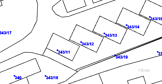 Parcela st. 343/12 v KÚ Šenov u Nového Jičína, Katastrální mapa