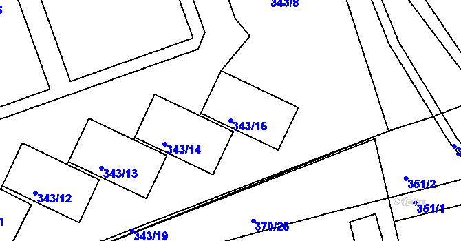 Parcela st. 343/15 v KÚ Šenov u Nového Jičína, Katastrální mapa
