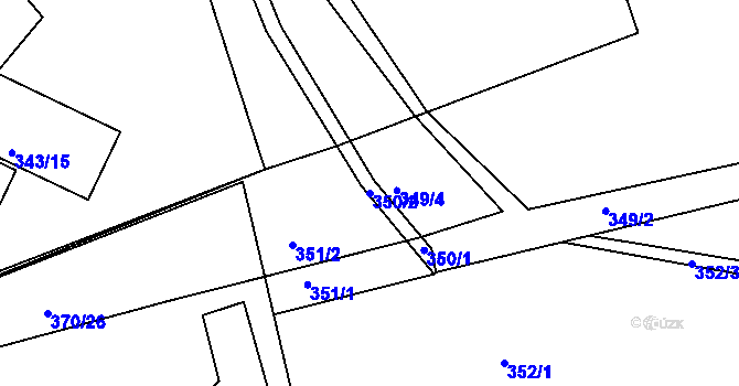 Parcela st. 350/2 v KÚ Šenov u Nového Jičína, Katastrální mapa