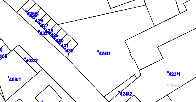 Parcela st. 424/1 v KÚ Šenov u Nového Jičína, Katastrální mapa