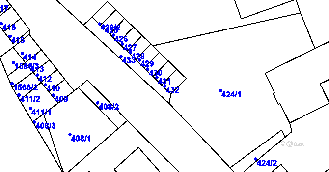 Parcela st. 432 v KÚ Šenov u Nového Jičína, Katastrální mapa