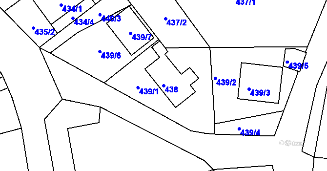 Parcela st. 438 v KÚ Šenov u Nového Jičína, Katastrální mapa