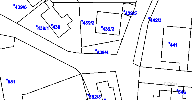 Parcela st. 439/4 v KÚ Šenov u Nového Jičína, Katastrální mapa