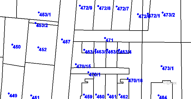 Parcela st. 463/2 v KÚ Šenov u Nového Jičína, Katastrální mapa