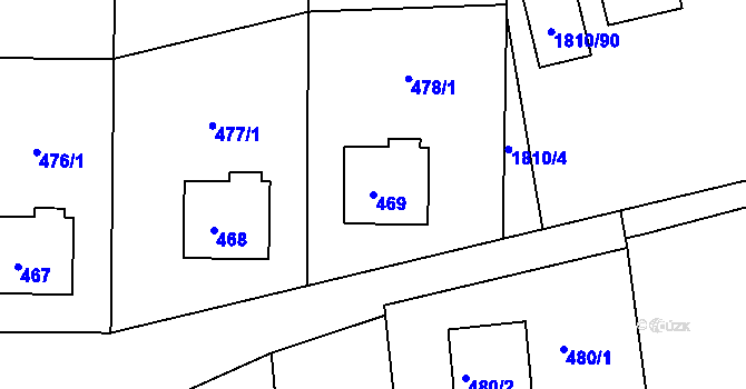 Parcela st. 469 v KÚ Šenov u Nového Jičína, Katastrální mapa