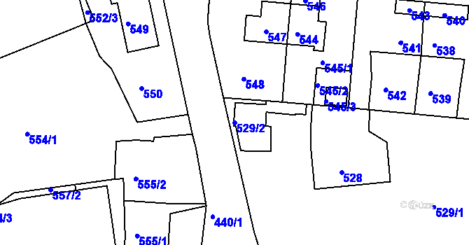 Parcela st. 529/2 v KÚ Šenov u Nového Jičína, Katastrální mapa