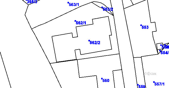 Parcela st. 562/2 v KÚ Šenov u Nového Jičína, Katastrální mapa