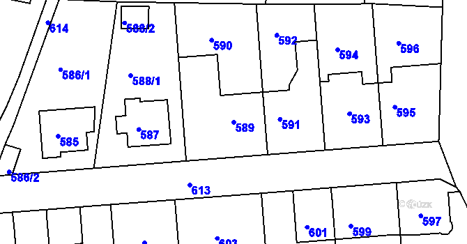 Parcela st. 589 v KÚ Šenov u Nového Jičína, Katastrální mapa
