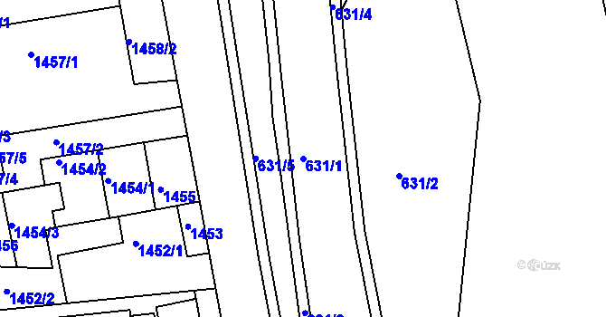 Parcela st. 631/1 v KÚ Šenov u Nového Jičína, Katastrální mapa