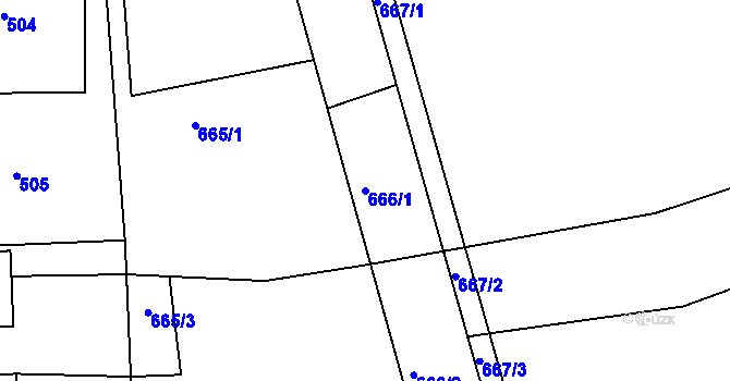 Parcela st. 666/1 v KÚ Šenov u Nového Jičína, Katastrální mapa
