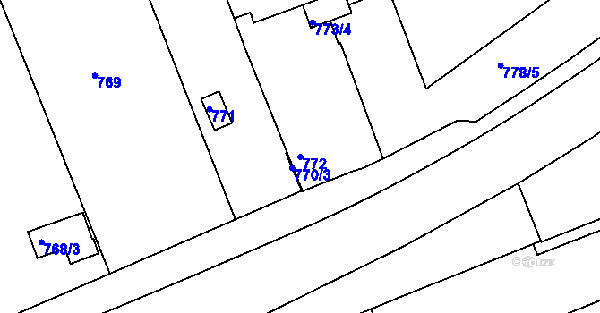 Parcela st. 772 v KÚ Šenov u Nového Jičína, Katastrální mapa