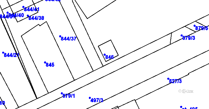 Parcela st. 846 v KÚ Šenov u Nového Jičína, Katastrální mapa