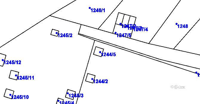 Parcela st. 1244/5 v KÚ Šenov u Nového Jičína, Katastrální mapa