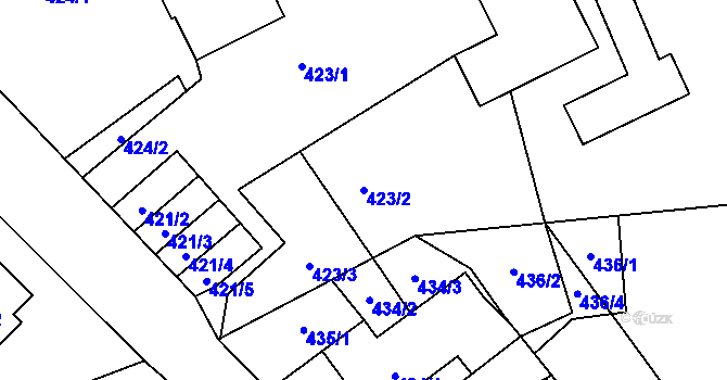 Parcela st. 423/2 v KÚ Šenov u Nového Jičína, Katastrální mapa