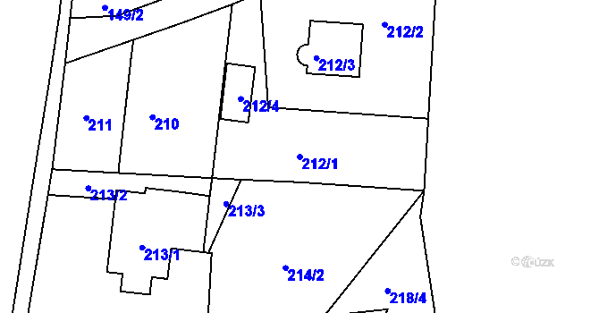 Parcela st. 212/1 v KÚ Šenov u Nového Jičína, Katastrální mapa