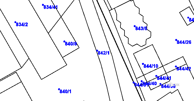 Parcela st. 842/1 v KÚ Šenov u Nového Jičína, Katastrální mapa