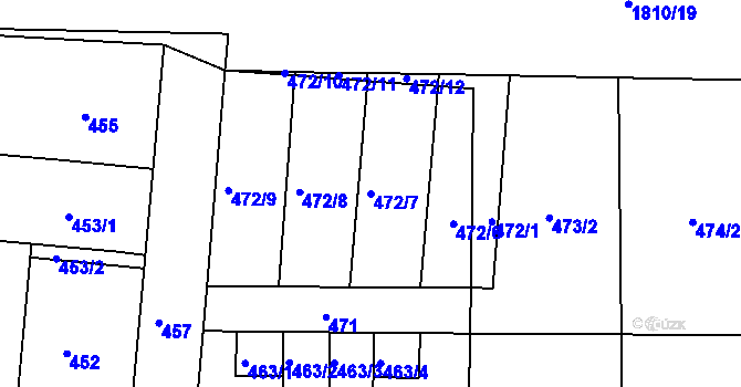 Parcela st. 472/7 v KÚ Šenov u Nového Jičína, Katastrální mapa