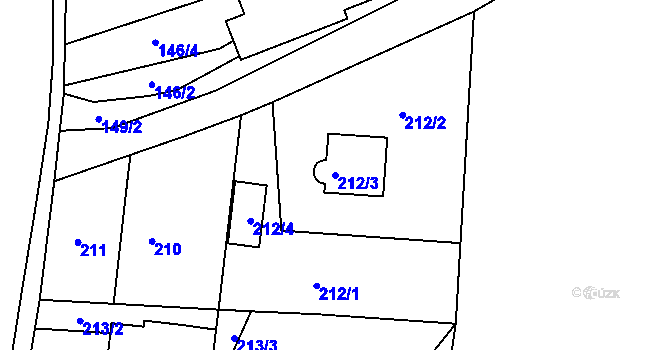 Parcela st. 212/3 v KÚ Šenov u Nového Jičína, Katastrální mapa