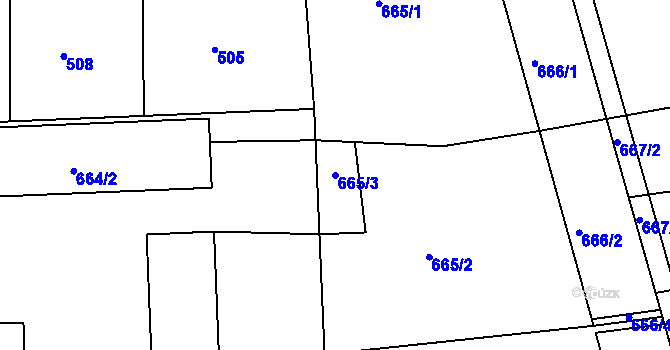 Parcela st. 665/3 v KÚ Šenov u Nového Jičína, Katastrální mapa