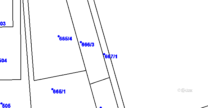 Parcela st. 667/1 v KÚ Šenov u Nového Jičína, Katastrální mapa