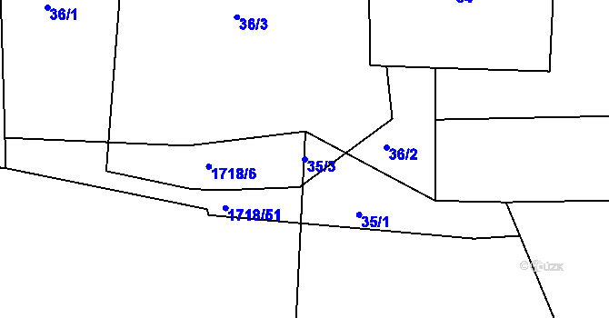 Parcela st. 35/3 v KÚ Šenov u Nového Jičína, Katastrální mapa