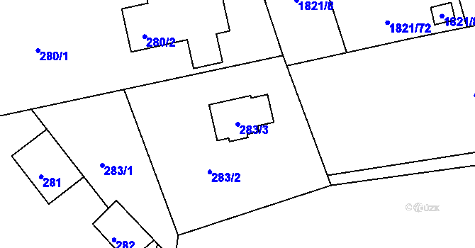Parcela st. 283/3 v KÚ Šenov u Nového Jičína, Katastrální mapa