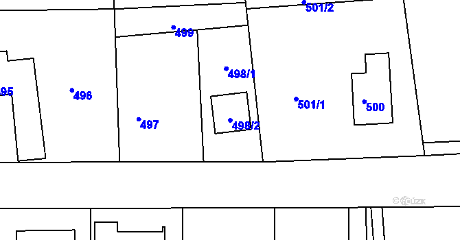 Parcela st. 498/2 v KÚ Šenov u Nového Jičína, Katastrální mapa