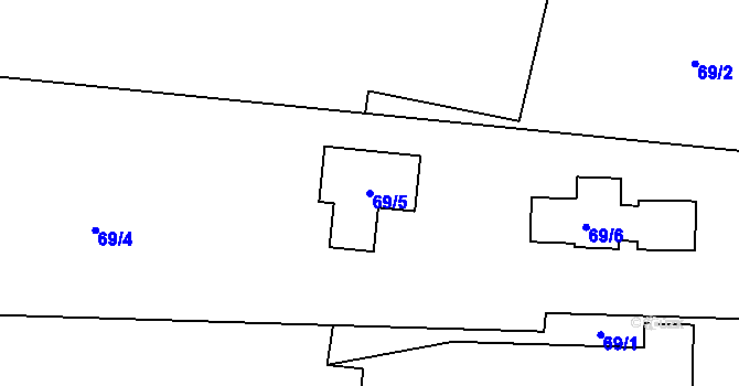 Parcela st. 69/5 v KÚ Šenov u Nového Jičína, Katastrální mapa