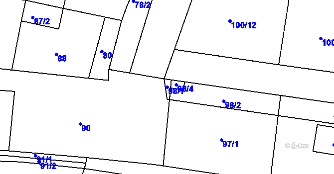 Parcela st. 98/1 v KÚ Šenov u Nového Jičína, Katastrální mapa