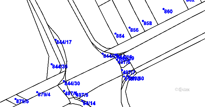 Parcela st. 844/28 v KÚ Šenov u Nového Jičína, Katastrální mapa