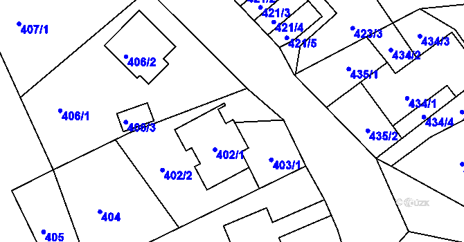 Parcela st. 402/3 v KÚ Šenov u Nového Jičína, Katastrální mapa