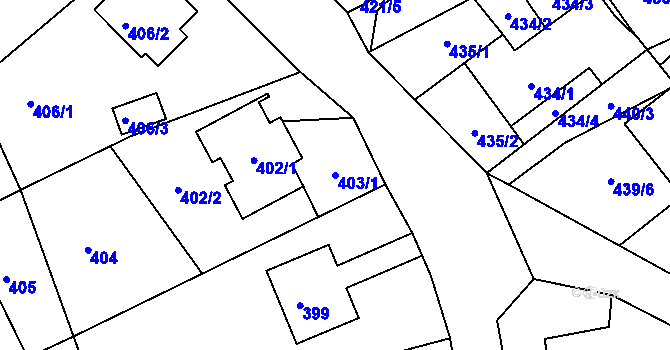 Parcela st. 403/1 v KÚ Šenov u Nového Jičína, Katastrální mapa