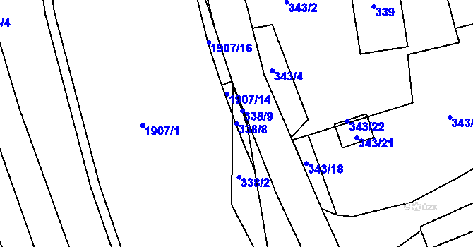 Parcela st. 338/8 v KÚ Šenov u Nového Jičína, Katastrální mapa
