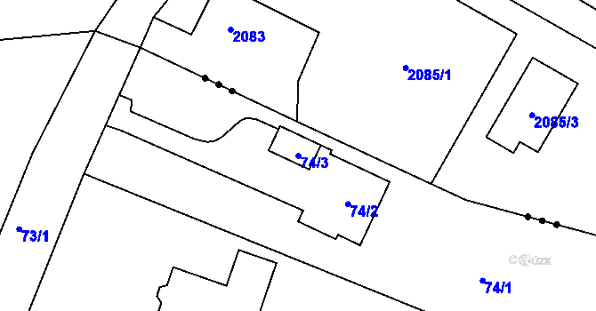 Parcela st. 74/3 v KÚ Šenov u Nového Jičína, Katastrální mapa