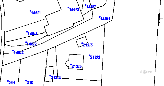 Parcela st. 212/5 v KÚ Šenov u Nového Jičína, Katastrální mapa