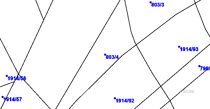 Parcela st. 803/4 v KÚ Šenov u Nového Jičína, Katastrální mapa