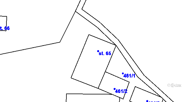 Parcela st. 65 v KÚ Nový Jimramov, Katastrální mapa
