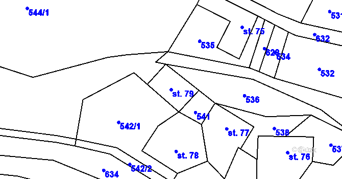 Parcela st. 79 v KÚ Nový Jimramov, Katastrální mapa