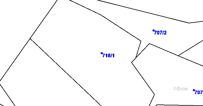 Parcela st. 718/1 v KÚ Nový Jimramov, Katastrální mapa
