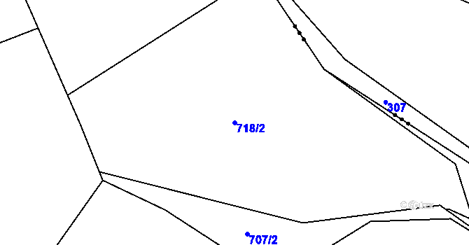 Parcela st. 718/2 v KÚ Nový Jimramov, Katastrální mapa