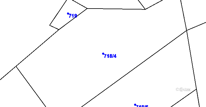 Parcela st. 718/4 v KÚ Nový Jimramov, Katastrální mapa
